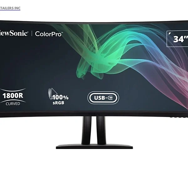 34IN COLORPRO 21:9 CURVED UWQHD MONITOR WITH 75HZ, FREESYNC, 100W USB C, RJ45 AN